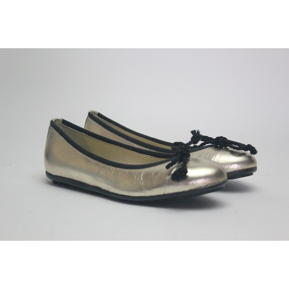 Vivi G Womens Metallic Gold Leather Ballet Flats Shoes Size EU 36 Made in Italy